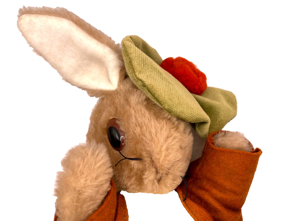 Vintage BENJAMIN BUNNY Plush Stuffed Peter Rabbit, Eden Toys Beatrix Potter USED